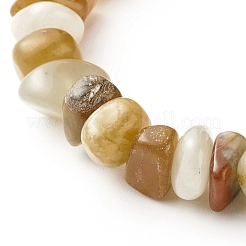 Pulseras elásticas de cuentas de chip de jade xinyu natural para regalo de joyería&nbsp;BJEW-JB06670