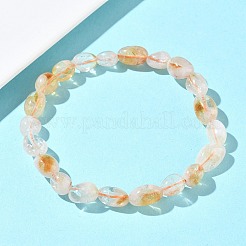 Braccialetti elastici con perline di citrino naturale per donna&nbsp;BJEW-Z158-02A-01