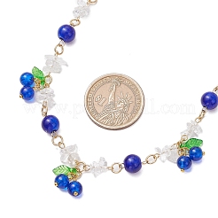 2 collier à bavette en verre craquelé et cristal de quartz naturel pour femme&nbsp;NJEW-JN05202