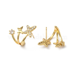Schmetterlings-Ohrstecker aus klarem Zirkonia&nbsp;KK-O142-08G
