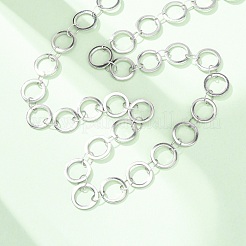 Colliers à maillons annulaires de 8 mm en acier inoxydable 304&nbsp;NJEW-P343-01B-P