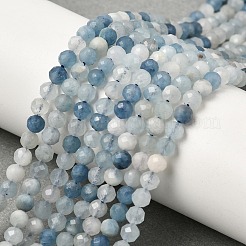 Natürliche Aquamarin Perlen Stränge&nbsp;G-A276-C09-4mm-02