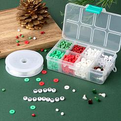 3 colori 1155 pezzi fai da te per creare braccialetti elasticizzati a tema natalizio&nbsp;DIY-LS0001-22B