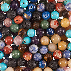 200pcs 10 perles rondes de pierres précieuses naturelles et synthétiques de style&nbsp;G-CJ0001-53