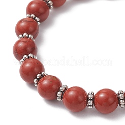 Braccialetti con ciondolo a croce in diaspro rosso naturale&nbsp;BJEW-JB12259-02