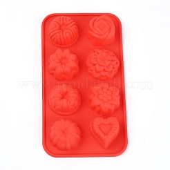 8-fach floral & herzförmige Fondantformen&nbsp;DIY-TAC0005-88