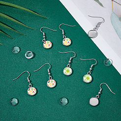Kits para hacer aretes colgantes de acero inoxidable 304 con cúpula en blanco&nbsp;STAS-UN0062-06A