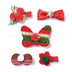 Pince à cheveux en tissu alligator en feutre sur le thème de Noël&nbsp;OHAR-R100-01F