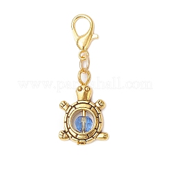 Decorazioni pendenti in lega e perline di vetro in stile tibetano tartaruga&nbsp;HJEW-JM03216
