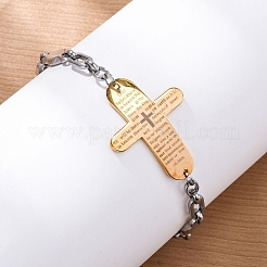 201 bracelets à maillons en acier inoxydable&nbsp;BJEW-B078-148GP