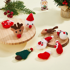 9 Stück 9 Stile Weihnachten Wolle Nadelfilz Handwerk&nbsp;AJEW-FH0005-27