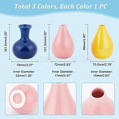 3 vase à col fin en céramique de 3 styles&nbsp;AJEW-NB0003-85