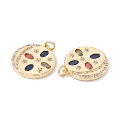 Colgantes de circonitas cúbicas de colores con micro pavé de latón chapado en rack&nbsp;ZIRC-C040-01G