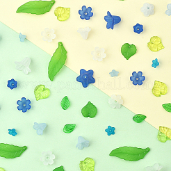 15 Stil Blume & Blatt transparent Acryl Perlen Kappen & Anhänger Zubehörse Kits&nbsp;DIY-SC0003-33