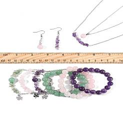 24 Paar Ohrhänger aus chirurgischem Edelstahl 316 & Halsketten und Perlenarmbänder aus Edelstahl 304&nbsp;SJEW-FS00007