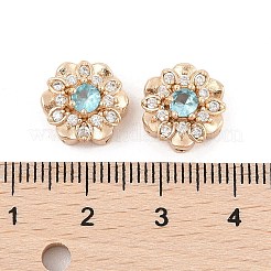 Perles de placage en laiton avec zircone cubique de micro pave&nbsp;KK-F879-03G-01