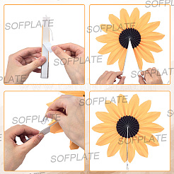 1 bolsa de manualidades de abanico de papel con forma de girasol&nbsp;DIY-SP0006-49