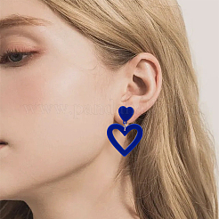 9 Paar 9 Stile hohle Herz Acryl Ohrstecker für Damen&nbsp;EJEW-AN0004-09