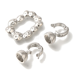 Micro pavé di ottone trasparente cubic zirconia piegato su fermagli&nbsp;KK-K389-026P