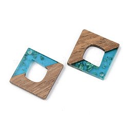 Pendentifs en résine transparente et bois de noyer&nbsp;X-RESI-S389-024A-B03