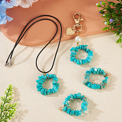 2 pendentif en perles de turquoise synthétique teintées&nbsp;PALLOY-TAC0232-01