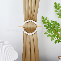Raffhalter aus Baumwollkordel mit Ring und Holzstab&nbsp;DIY-WH0899-328