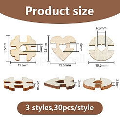 3 Satz 3 Stile 1-Loch-Holzknöpfe&nbsp;WOOD-DC0001-36