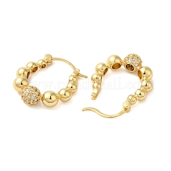 Boucles d'oreilles créoles en laiton zircon cubique micro pavé&nbsp;LS-EJEW-G399-02G