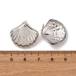 Boucles d'oreilles à tige en laiton en forme de coquillage&nbsp;EJEW-H165-02B-P