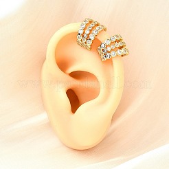Orecchini a polsino in zircone chiaro con micro pavè di ottone&nbsp;EJEW-F370-38A-G