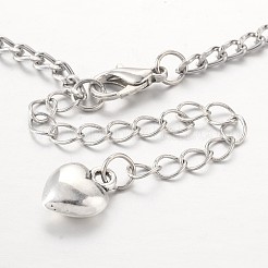 Cuore a cuore stile tibetano di collegamento in lega cavigliere&nbsp;AJEW-AN00115
