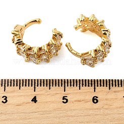 Orecchini a polsino in zircone chiaro con micro pavè di ottone&nbsp;EJEW-K309-05G