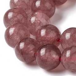 Hebras de cuentas de cuarzo fresa de imitación de jade verde natural&nbsp;G-B046-08B