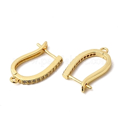 Reperti per orecchini a cerchio in zircone chiaro con micro pavé di ottone&nbsp;KK-A289-05G