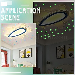 100 pz adesivi murali a forma di stella in plastica ABS luminosa&nbsp;AJEW-WH20059-43B