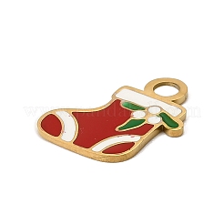 Breloques de Noël en acier inoxydable 304 émaillé&nbsp;LS-STAS-I356-02G-04