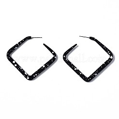 Orecchini a bottone in plastica ccb verniciati a spruzzo&nbsp;EJEW-Q020-001B