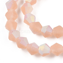 Imita las hebras de cuentas de vidrio esmerilado bicono de vidrio austriaco&nbsp;GLAA-F029-TM3mm-A12