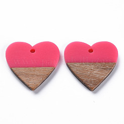 Pendentifs en résine opaque et bois de noyer&nbsp;RESI-T035-36C