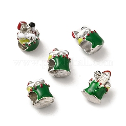Cuentas europeas de esmalte de aleación de tema navideño&nbsp;PALLOY-D058-01P-07