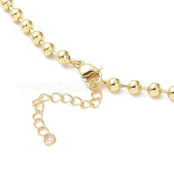 Collares de cadena de bolas de latón chapado en estante para mujer&nbsp;NJEW-G102-01B-G