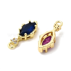 Messing Micro Pave Zirkonia Pferdeauge Charms&nbsp;KK-F929-01G