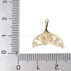 Messinganhänger mit hohlgeschnitztem Fischschwanz-Design&nbsp;KK-V005-04G