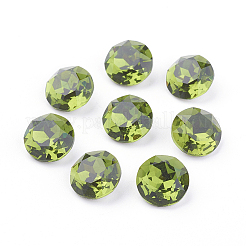 Cabochon in vetro con strass in vetro placcato oro e schiena a punta&nbsp;RGLA-J012-8mm-228