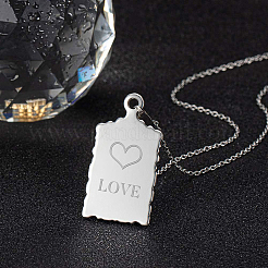 Pendentifs d'étiquette vierge d'estampage en acier inoxydable&nbsp;STAS-BC0003-03