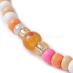 Armband aus geflochtenen Perlen aus natürlichen gemischten Edelsteinen und Glassamen&nbsp;BJEW-JB09530