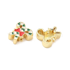 Perles de Noël en laiton émaillé&nbsp;KK-I474-G08