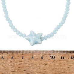 3 Stück 3 Farben Ozean handgefertigte Porzellan-Seestern-Glasperlen-Halsketten für Damen&nbsp;NJEW-JN06392