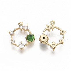 Pendentifs en laiton avec zircone cubique&nbsp;KK-T050-04G-02-NF