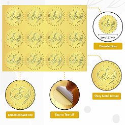 12 Blatt selbstklebende Aufkleber mit Goldfolienprägung&nbsp;DIY-WH0451-021